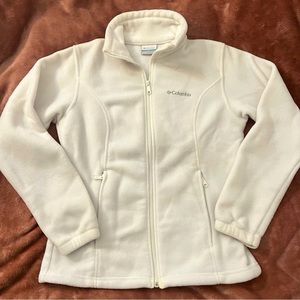 Columbia white zip up sweater